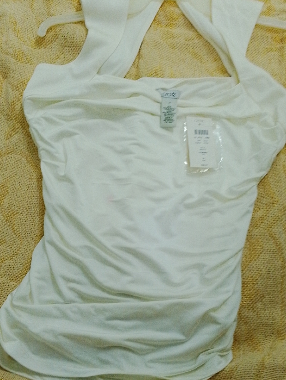 Cache White Twist-Halter Camisole
